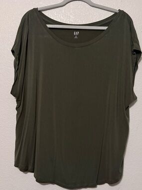 GAP Olive Green Scoop Neck Short Sleeve Top 0020
